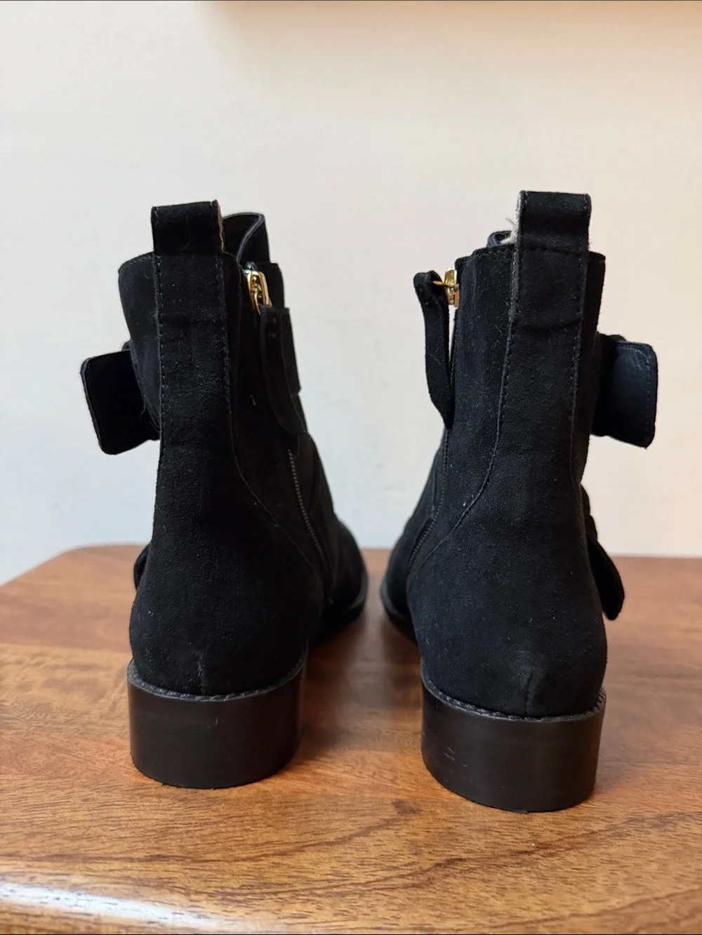 Boden Cavenham Black Suede Double Buckle Ankle Boots